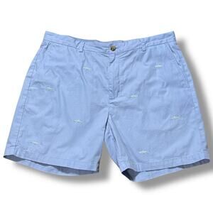 Vineyard Vines Shorts Mens Breaker Chino All Over Embroidered Fish Preppy Sz 38